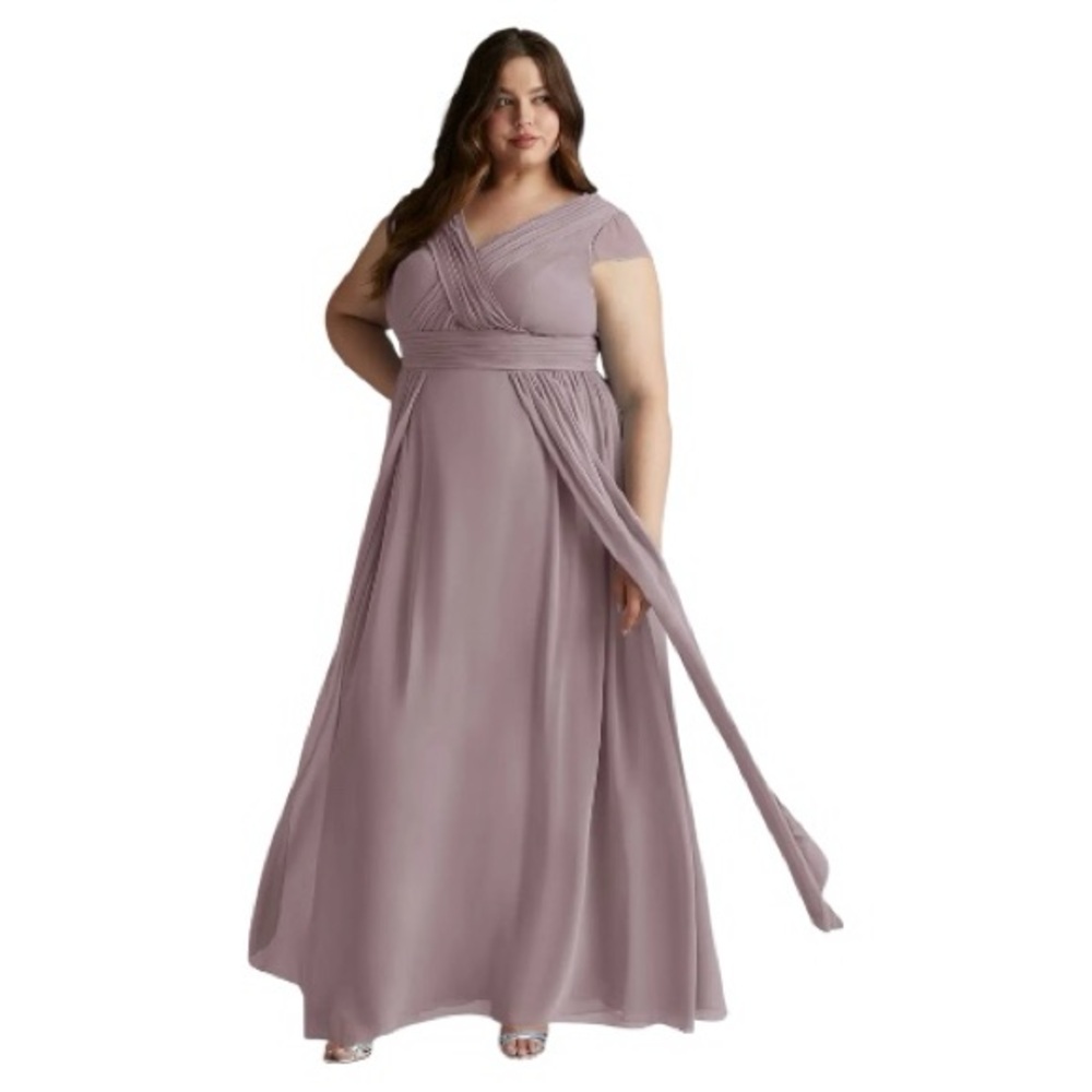 Elegant Azazie Dusk A-Line Pleated Chiffon Dress.